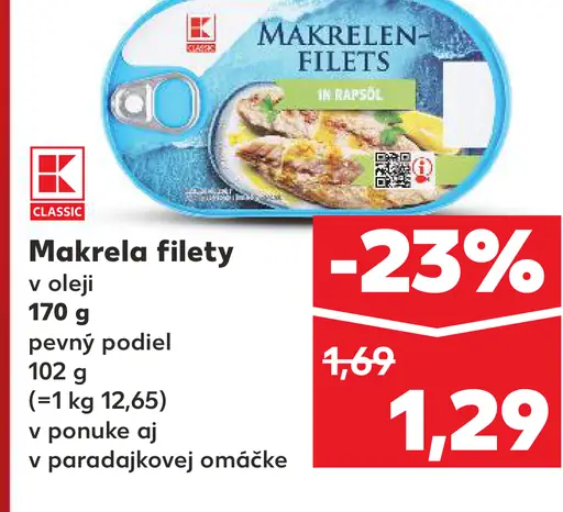 K-Classic Makrela filety v oleji