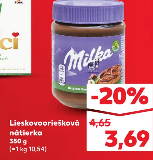 Milka Lieskovooriešková nátierka