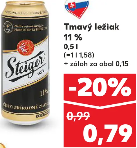 Steiger Tmavý ležiak plechovka