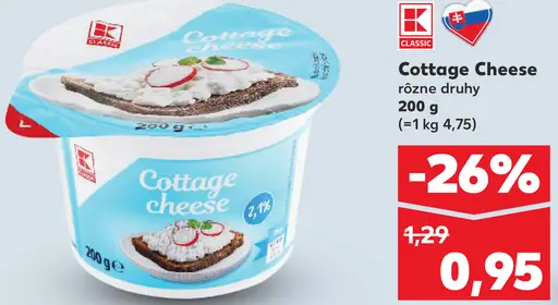 K-Classic Cottage Cheese rôzne druhy