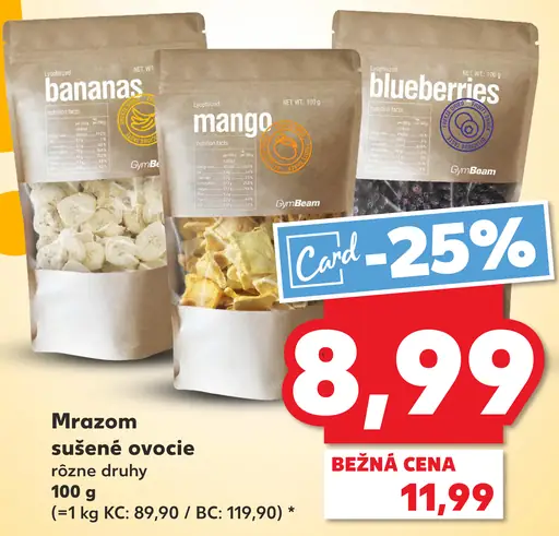 GymBeam lyofilizované ovocie