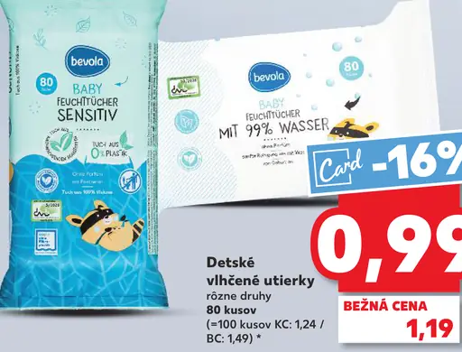 Bevola Detské vlhčené utierky