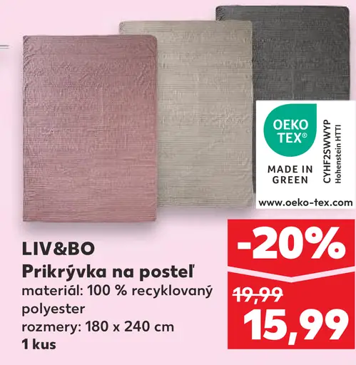 LIV&BO Prikrývka na posteľ