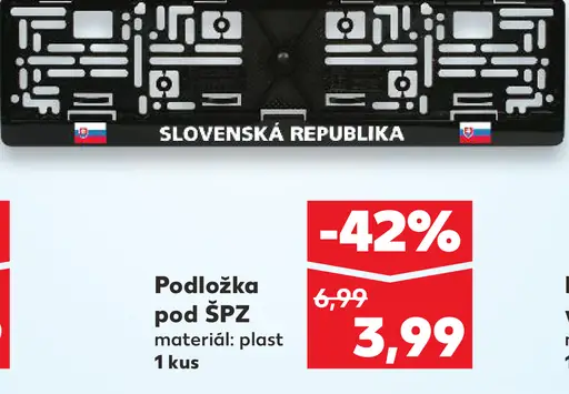 Podložka pod ŠPZ