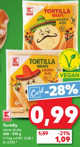 K-Classic Tortilla wraps pšenično-kukuričná
