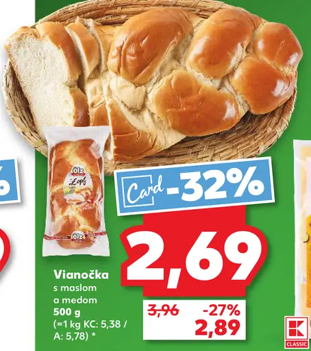 K-Classic Vianočka s maslom a medom