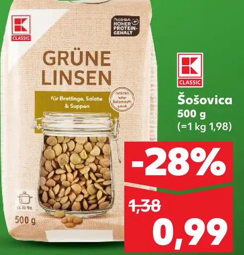 K-Classic Zelená šošovica