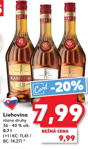Karpatské liehovina rôzne druhy