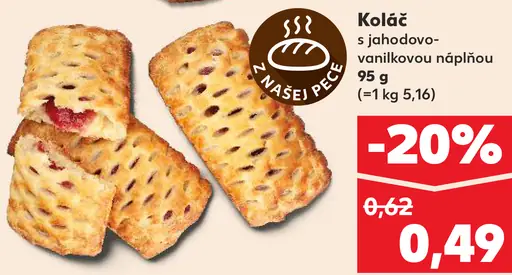 Koláč s jahodovo-vanilkovou plnkou