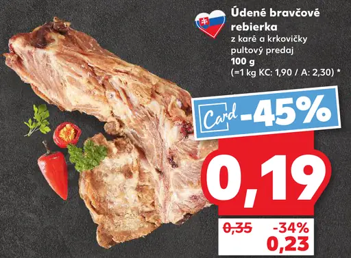 Bravčové rebrá z boku údené