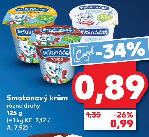 Pribináček smotanový krém