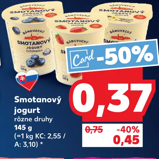 Pribináček Smotanový jogurt