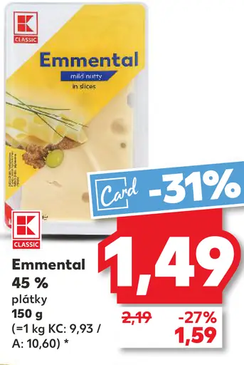 Emmental plátky