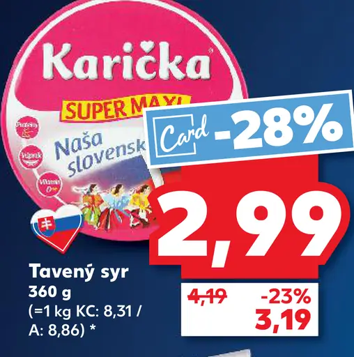 Tavený syr črievko Karička