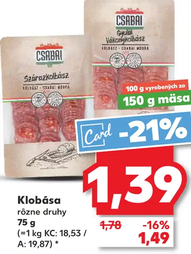 Leicht Surimi Klobása