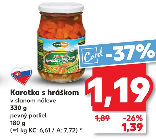 Giana karotka s hráškom v slanom náleve