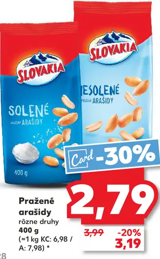 Slovakia Solené pražené arašidy