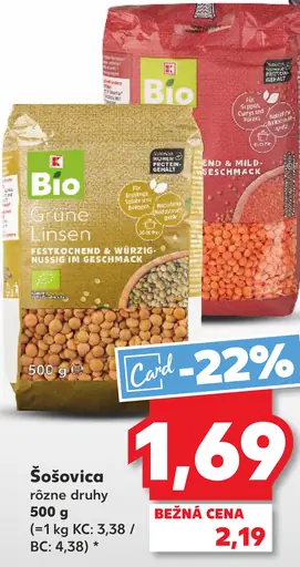Bio Zelená šošovica