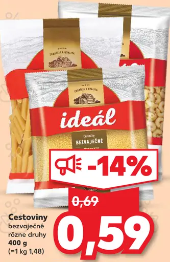 Ideál cestoviny bezvaječné