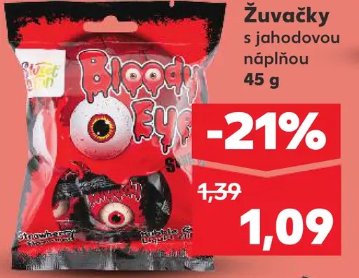 Bloody Eyes Žuvačky s jahodovou náplňou