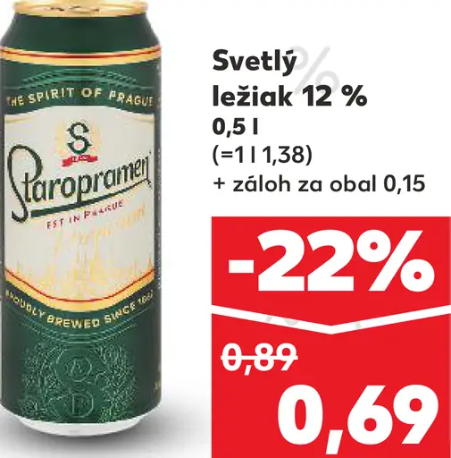 Staropramen svetlý ležiak plechovka