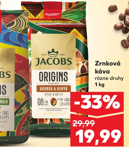 Jacobs Origins zrnková káva