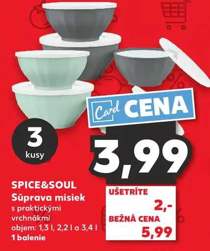 Spice&Soul Súprava misiek s praktickými vrchnákmi