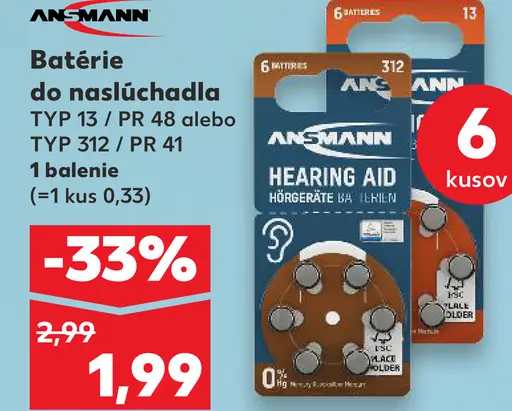 Ansmann Batérie do naslúchadla