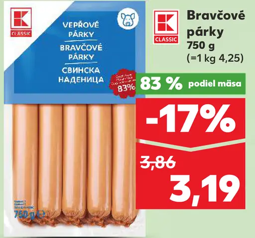 K-Classic Bravčové párky