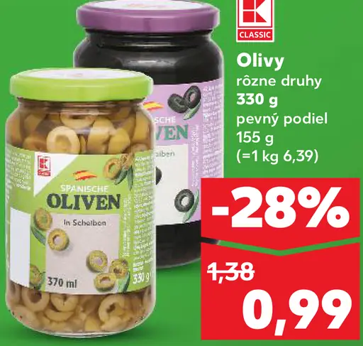 K-Classic Olivy zelené rôzne druhy