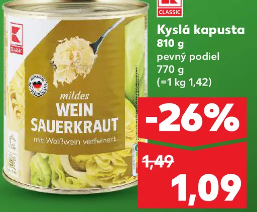 K-Classic Kyslá kapusta