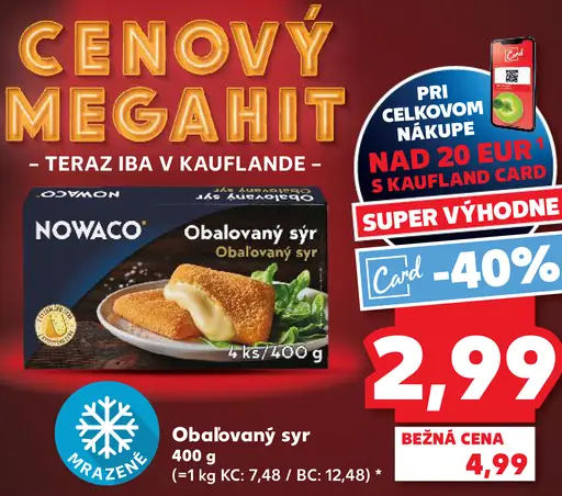 Obalovaný syr hlboko mrazený
