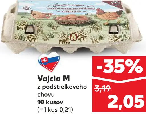 Vajcia M zo podstielkového chovu