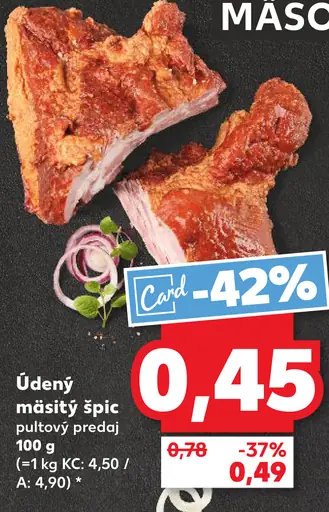 Údený mastný špic pultový predaj