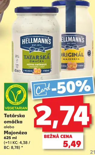 Hellmann's Tatárska omáčka/Majonéza