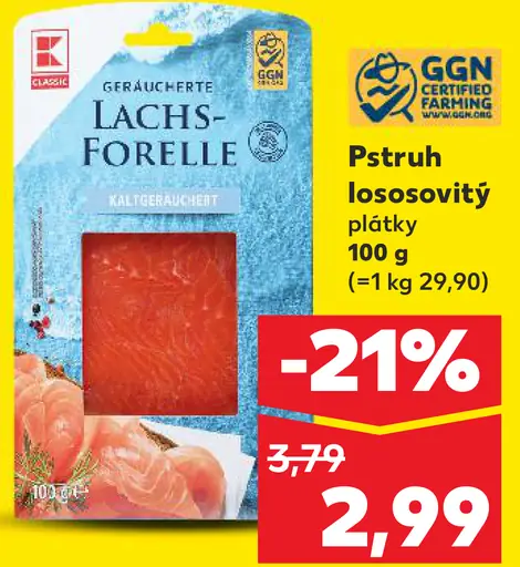 K-Classic Pstruh lososovitý plátky