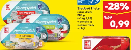 Classic Sledové filety rôzne druhy