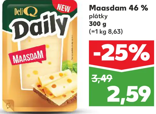 Deli Kaas Maasdam plátky