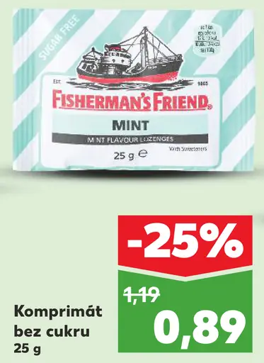 Fisherman's Friend komprimát bez cukru