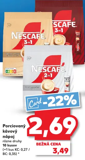 Nescafé Porciovaný kávový nápoj