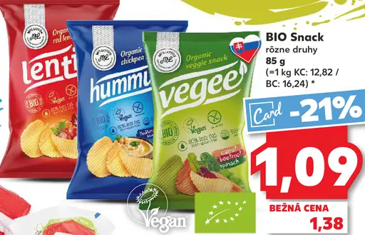 BIO Snack rôzne druhy
