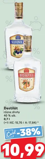 Destilát rôzne druhy