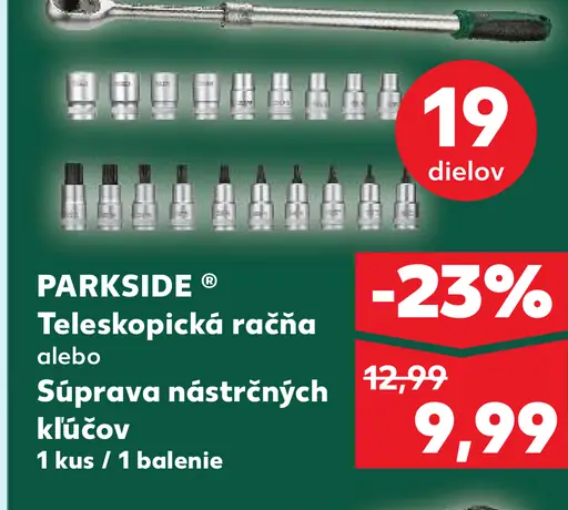 PARKSIDE Teleskopická račňa alebo Súprava nástrčných kľúčov