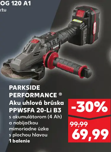 Parkside Performance Aku uhlová brúska