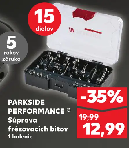 PARKSIDE PERFORMANCE Súprava frézovacích bitov