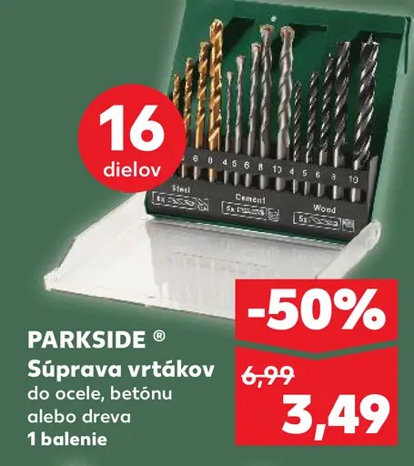 Parkside Súprava vrtákov