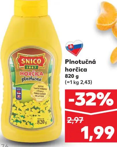 Snico Plnotučná horčica