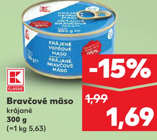 K-Classic Bravčové mäso krájané