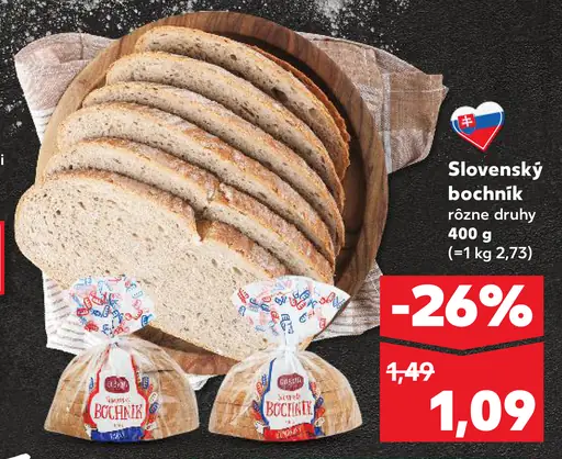 Slovenský bochnik rôzne druhy