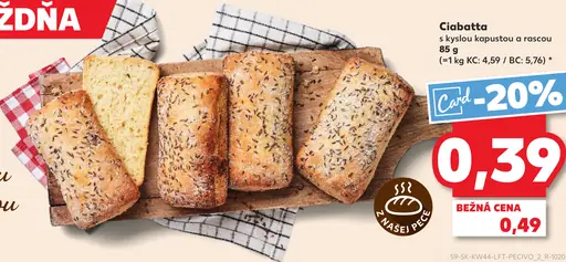 Ciabatta s kyslou kapustou a rascou